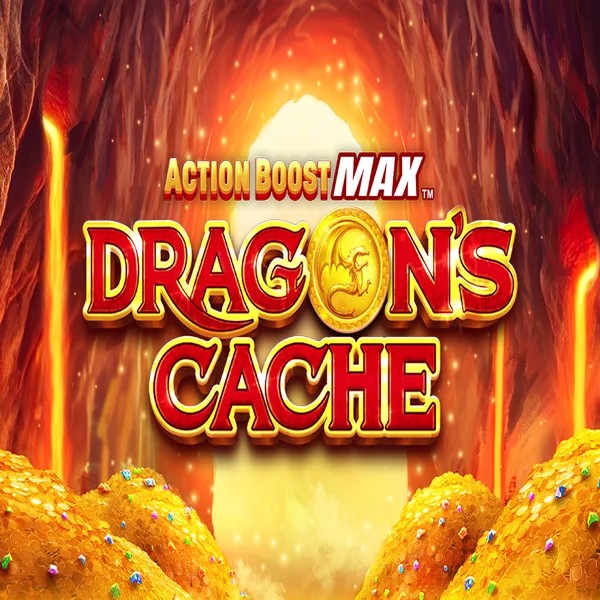 Slots logo of Action Boost Max Dragon's Cache from SpinPlay Games at WinRolla Casino