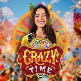 Official Live Casino logo: Crazy Time by Evolution at WinRolla Casino