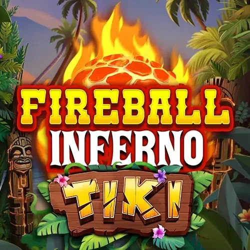 Fireball Inferno Tiki slot logo by NetEnt at WinRolla Casino